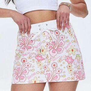 Forever 21 x Barbie Multi Color Floral Print Mini Skirt